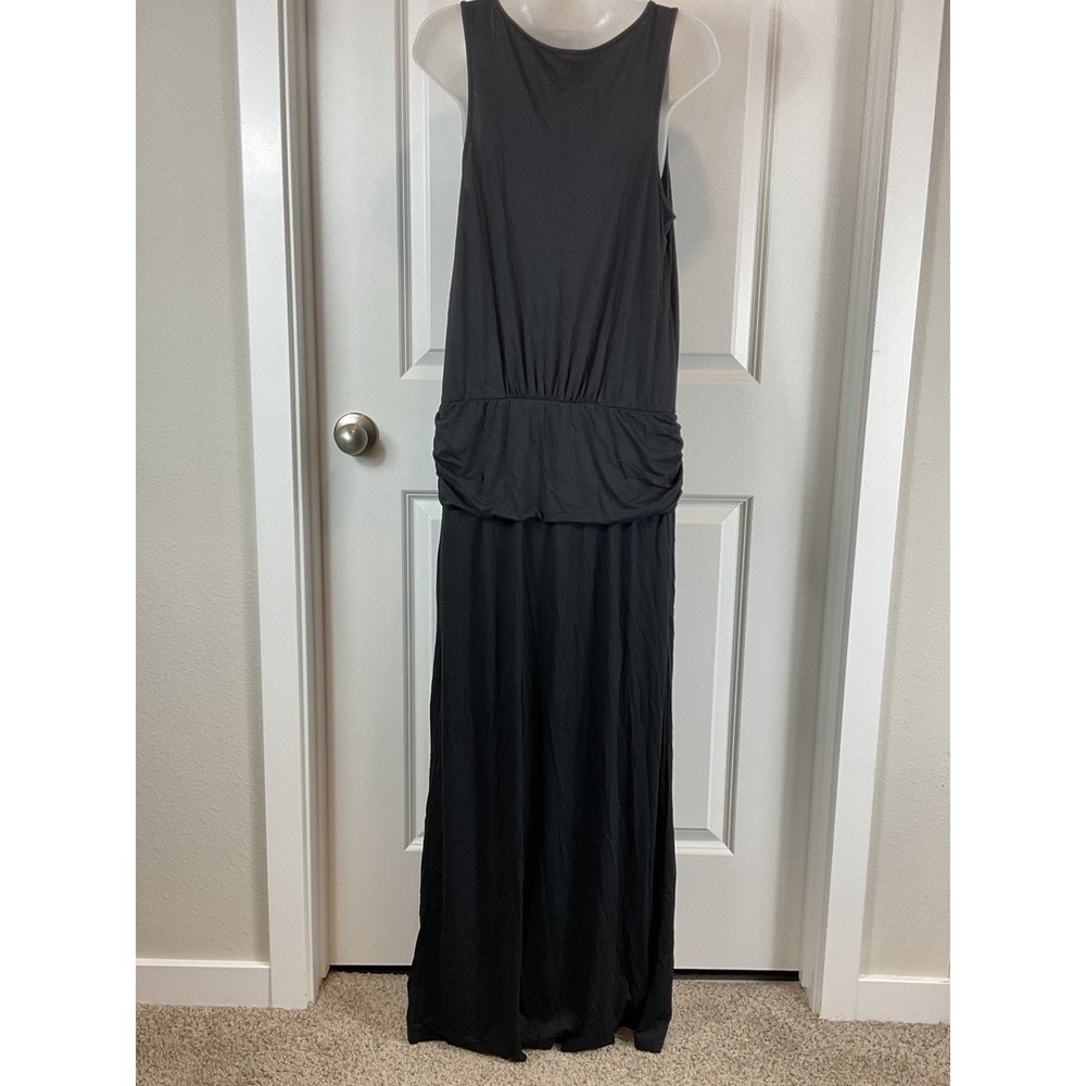 NWT GAP Black Dress Tank Maxi Gathered‎ Women's Medium M LBD Flowy Formal Rushed